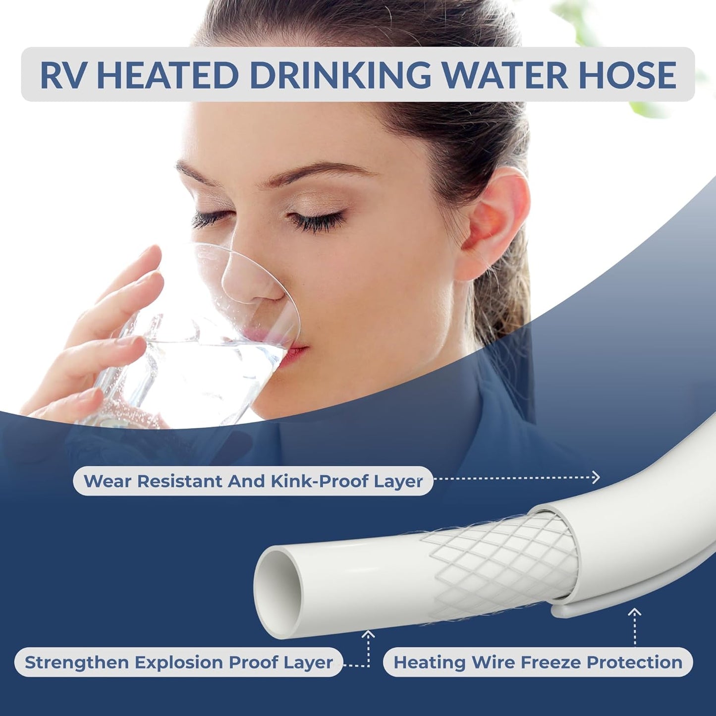 Heated Water Hose 15ft-50ft