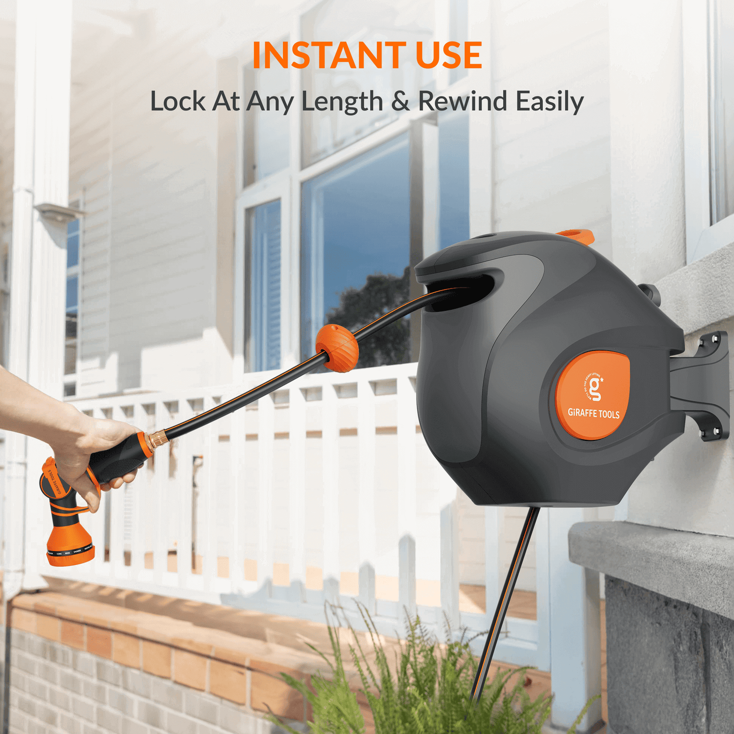 Retractable Garden Hose Reel-1/2in-100ft