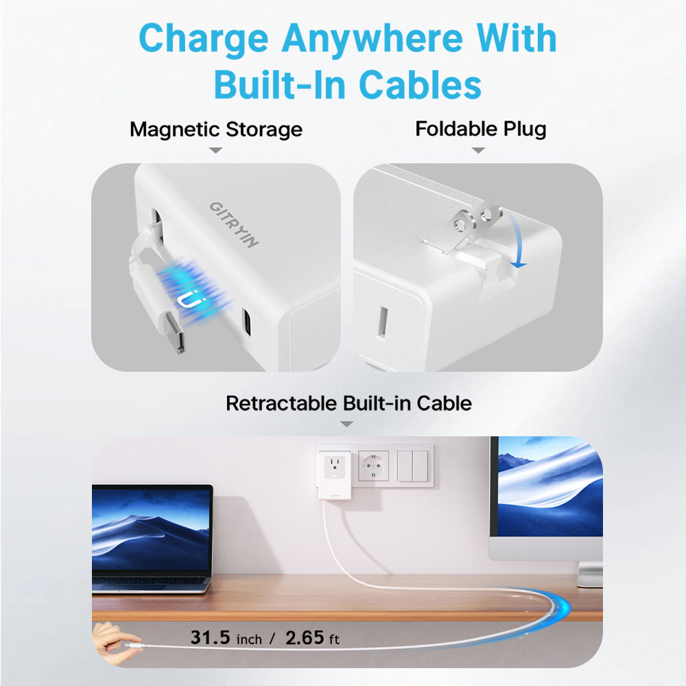 Gitryin Retractable Travel Adapter 5-in-1