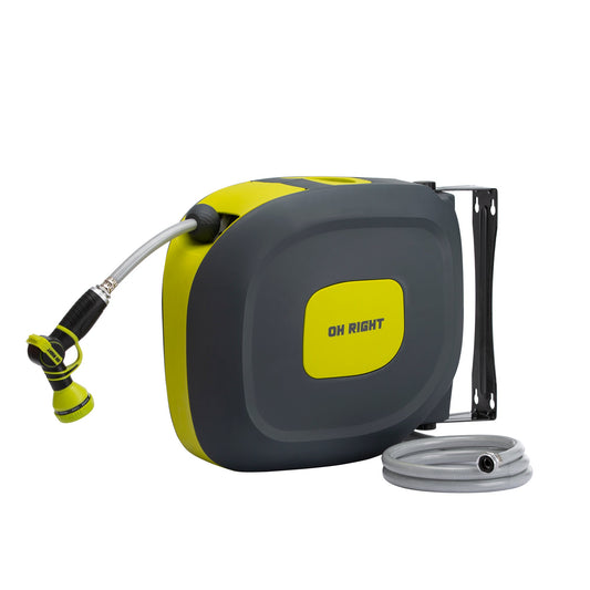 Ohright Garden Hose Reel 75ft 5/8in - 115ft 1/2in - Heavy-duty Retractable Garden Hose