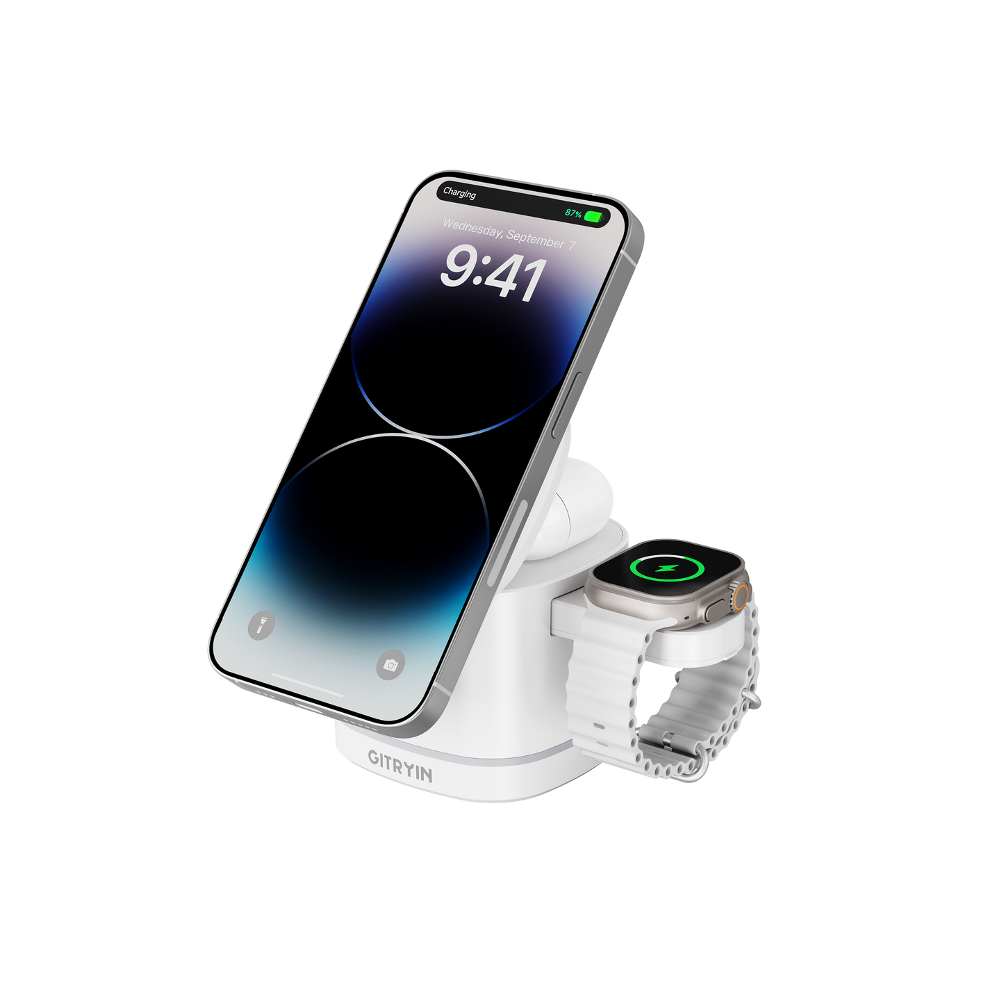 Gitryin Magnetic 3-in-1 Wireless Charging Station for 3C Devices