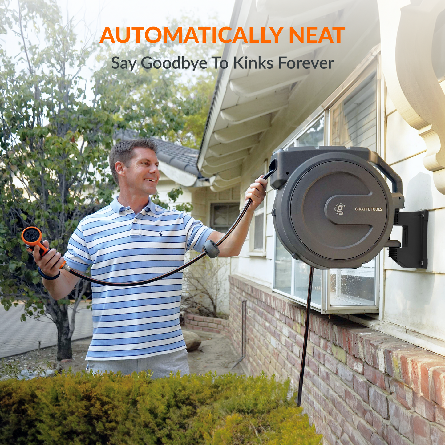 Retractable Garden Hose Reel-5/8in-62ft