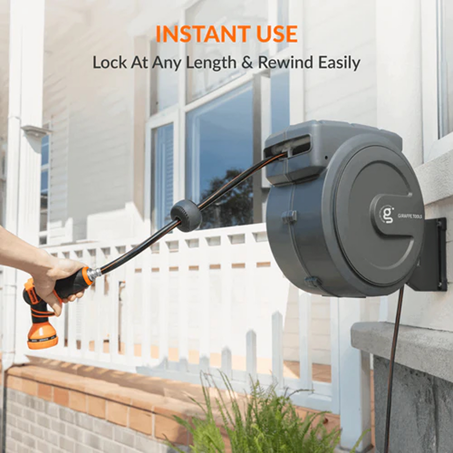 Retractable Garden Hose Reel-5/8in-62ft