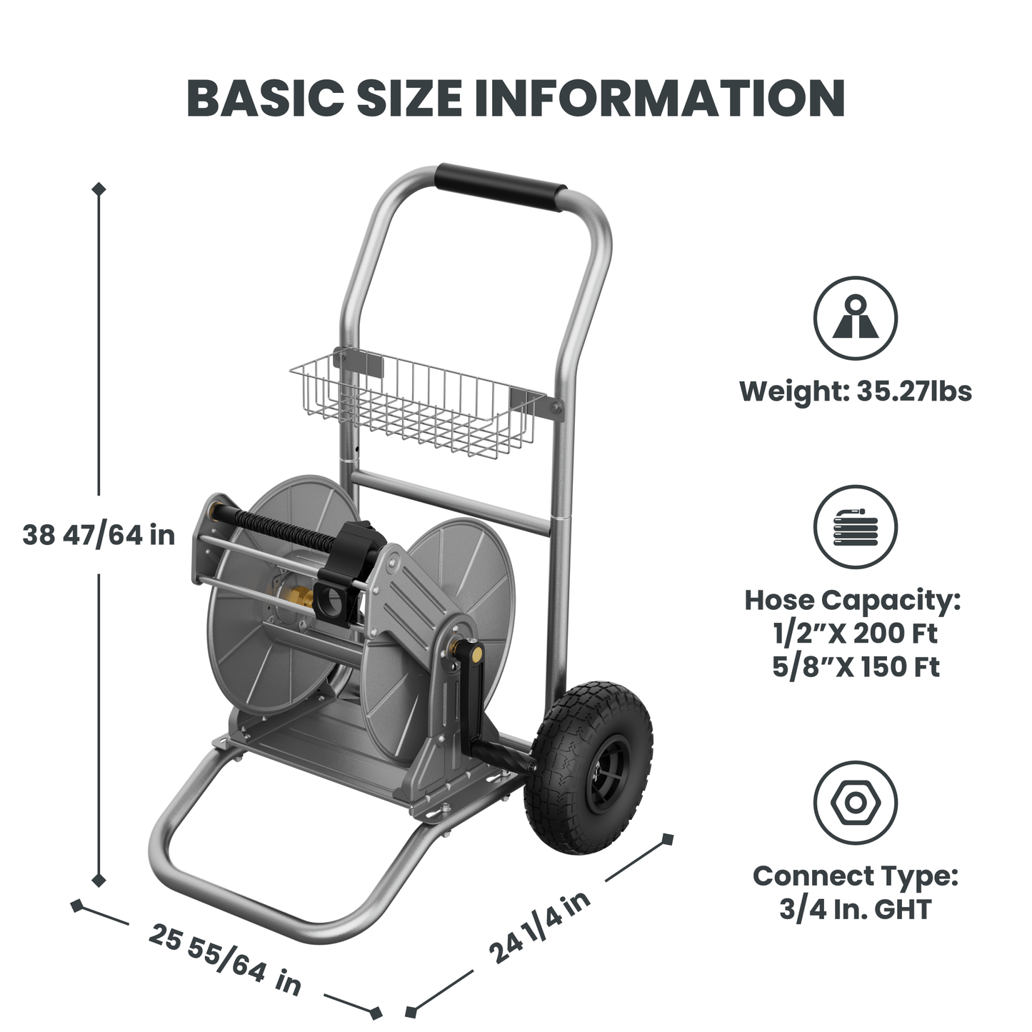 Giraffe Tools Garden Hose Reel Cart