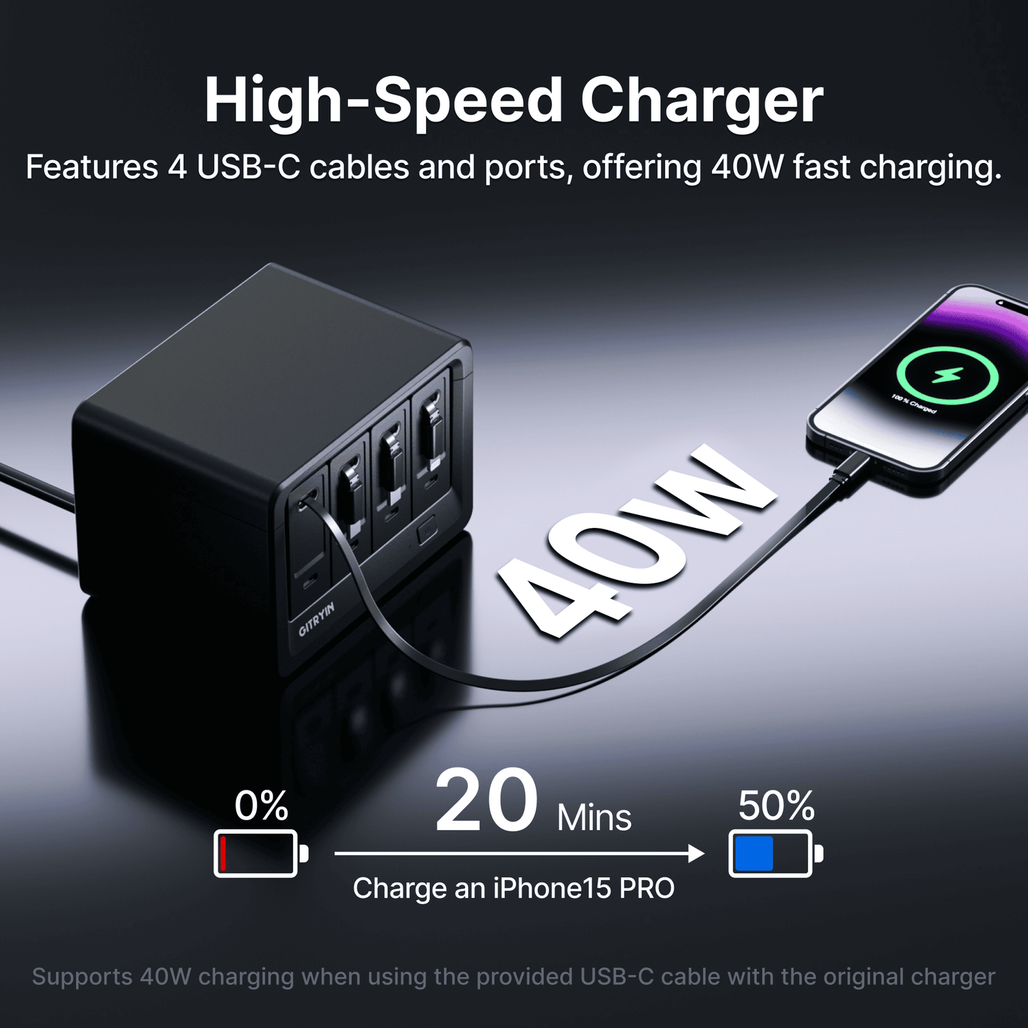 Gitryin Desktop Charging Station 12-in-1 Black Features