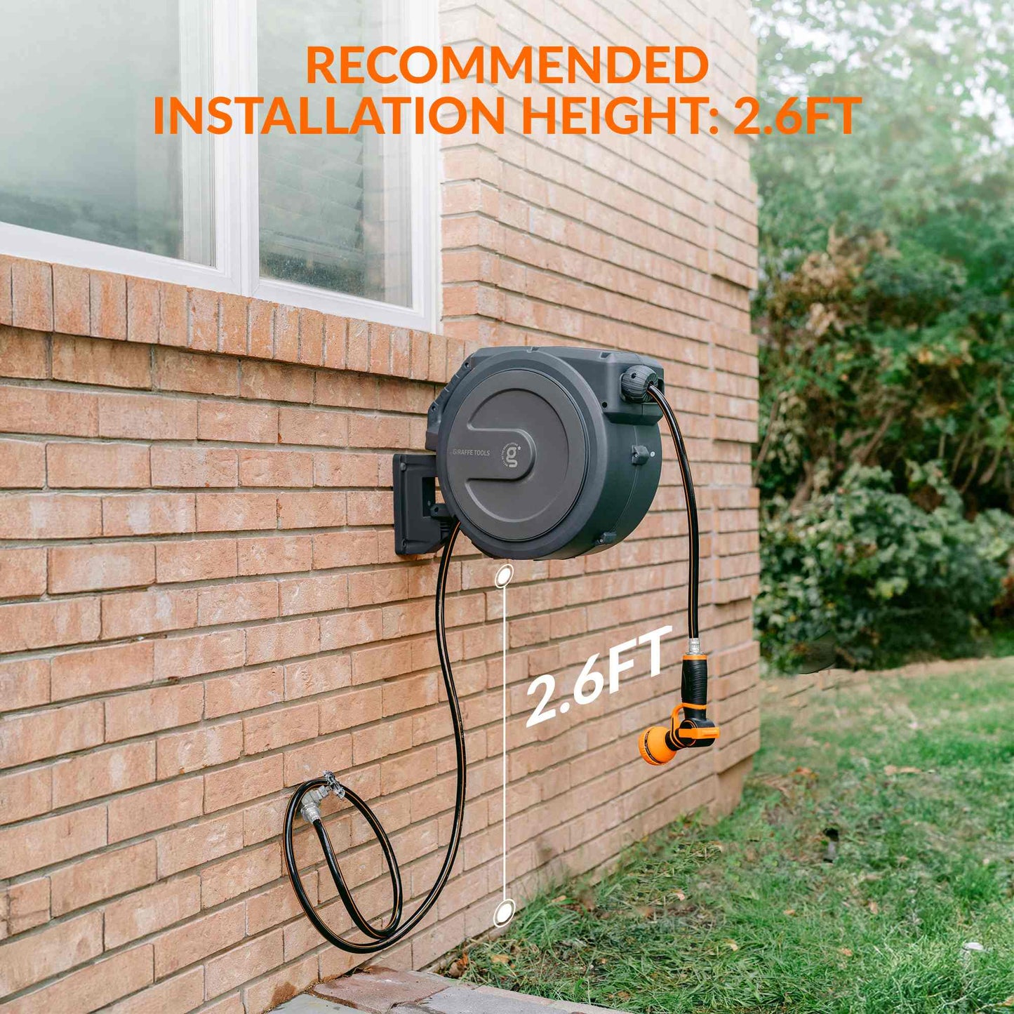 Retractable Garden Hose Reel-5/8in-62ft