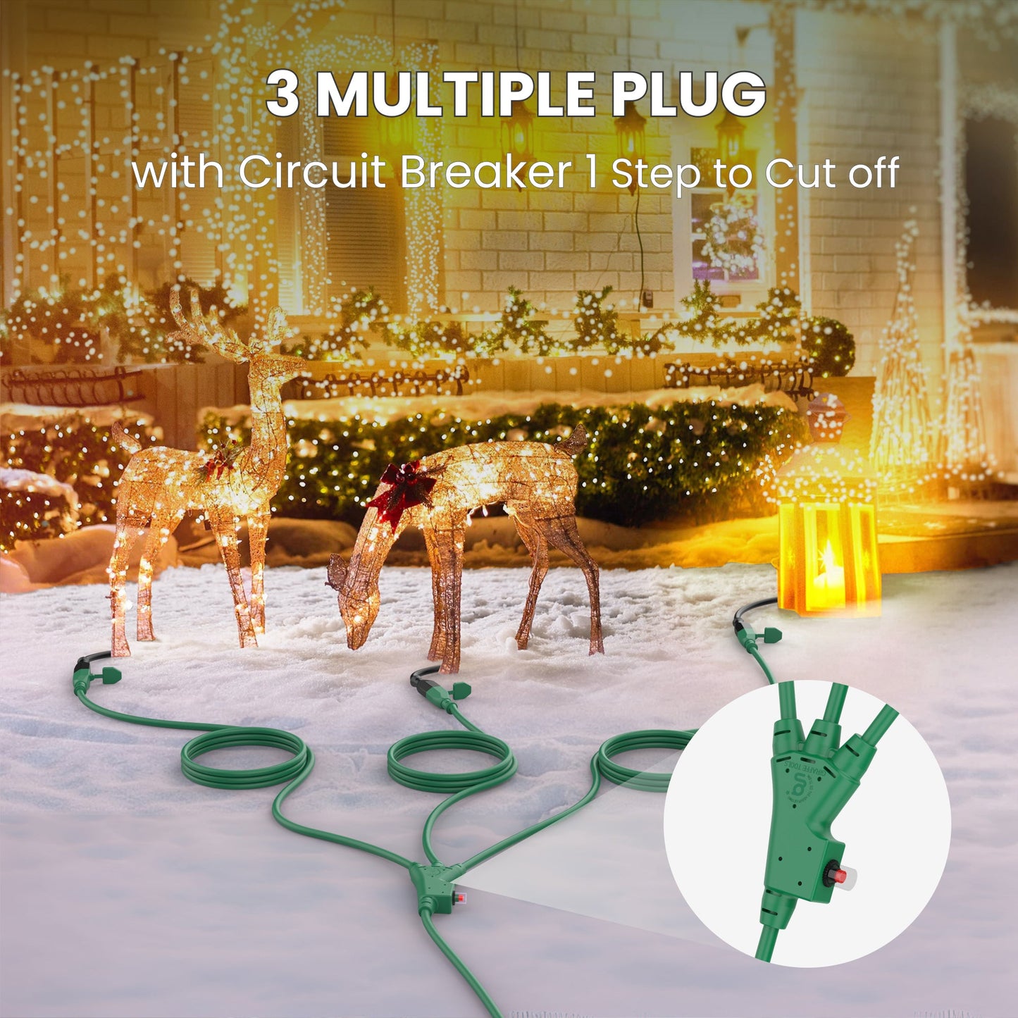 Outdoor Extension Cord 7ft-22ft