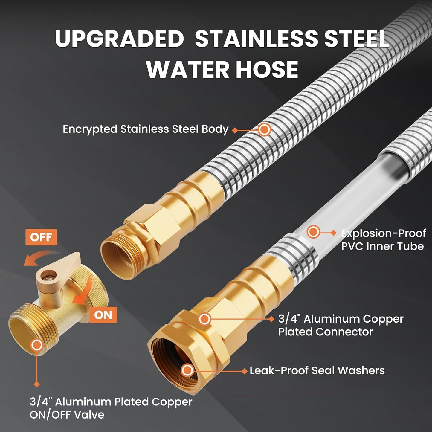 304 Stainless Steel Metal Garden Hose