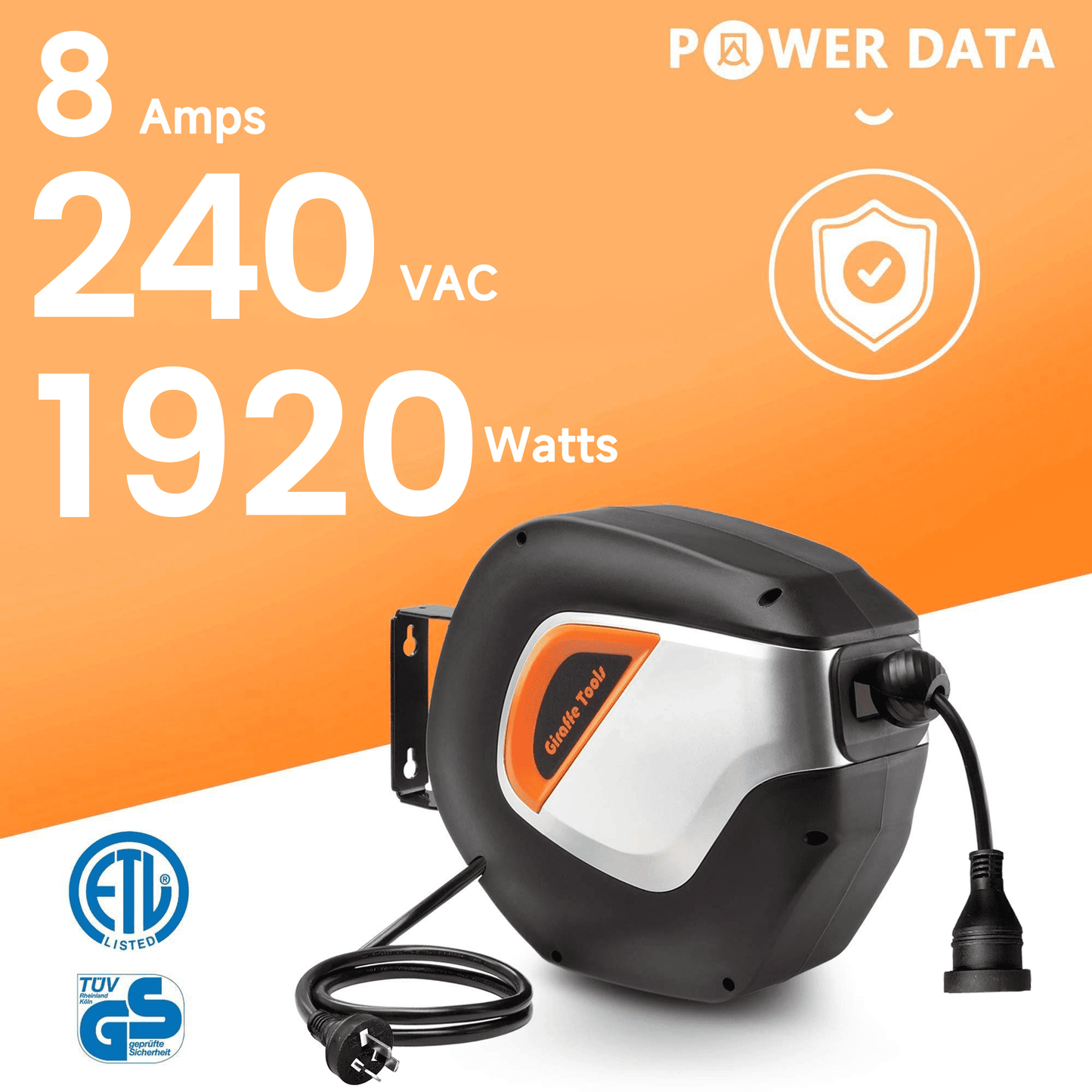 Retractable Extension Cord Reel-15m for AU