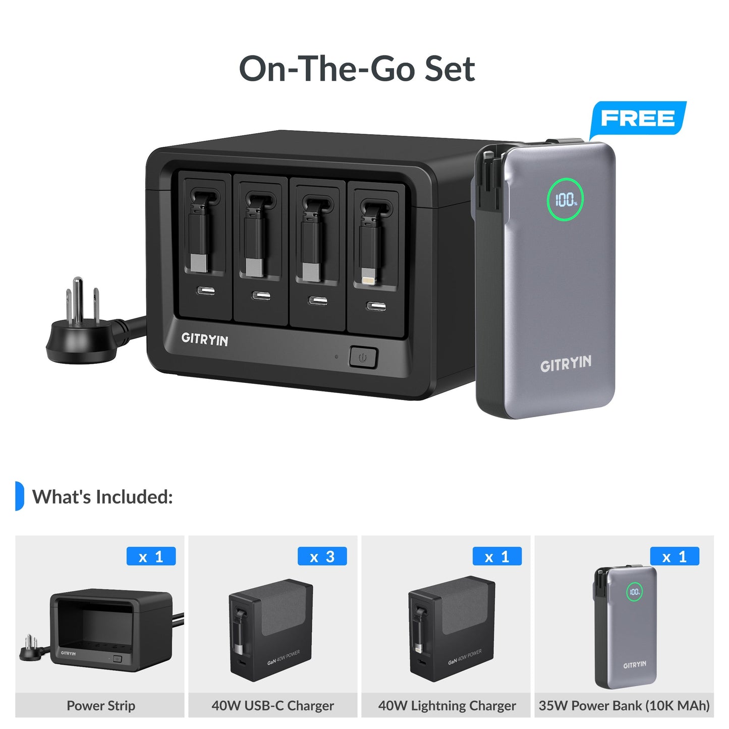 Gitryin Desktop Charging Station 12-in-1 Black Features