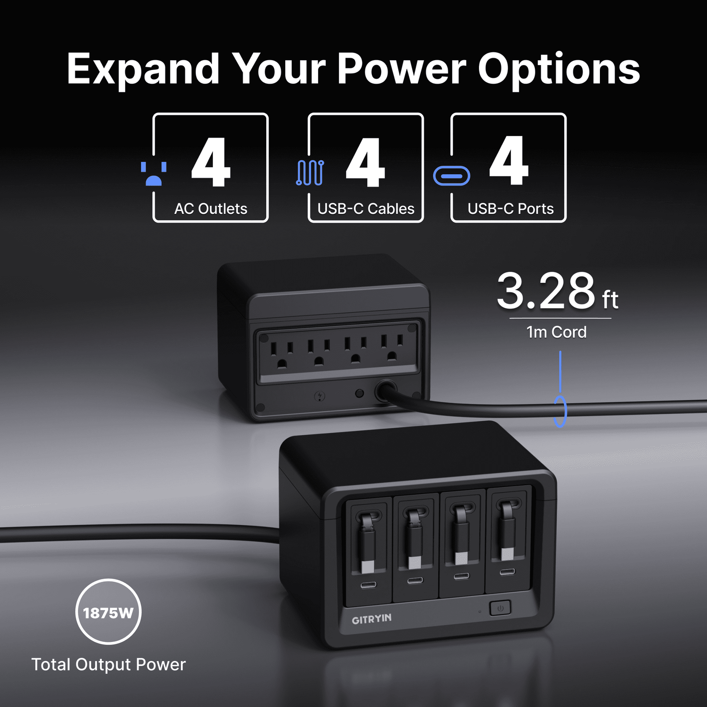 Gitryin Desktop Charging Station 12-in-1 Black Features