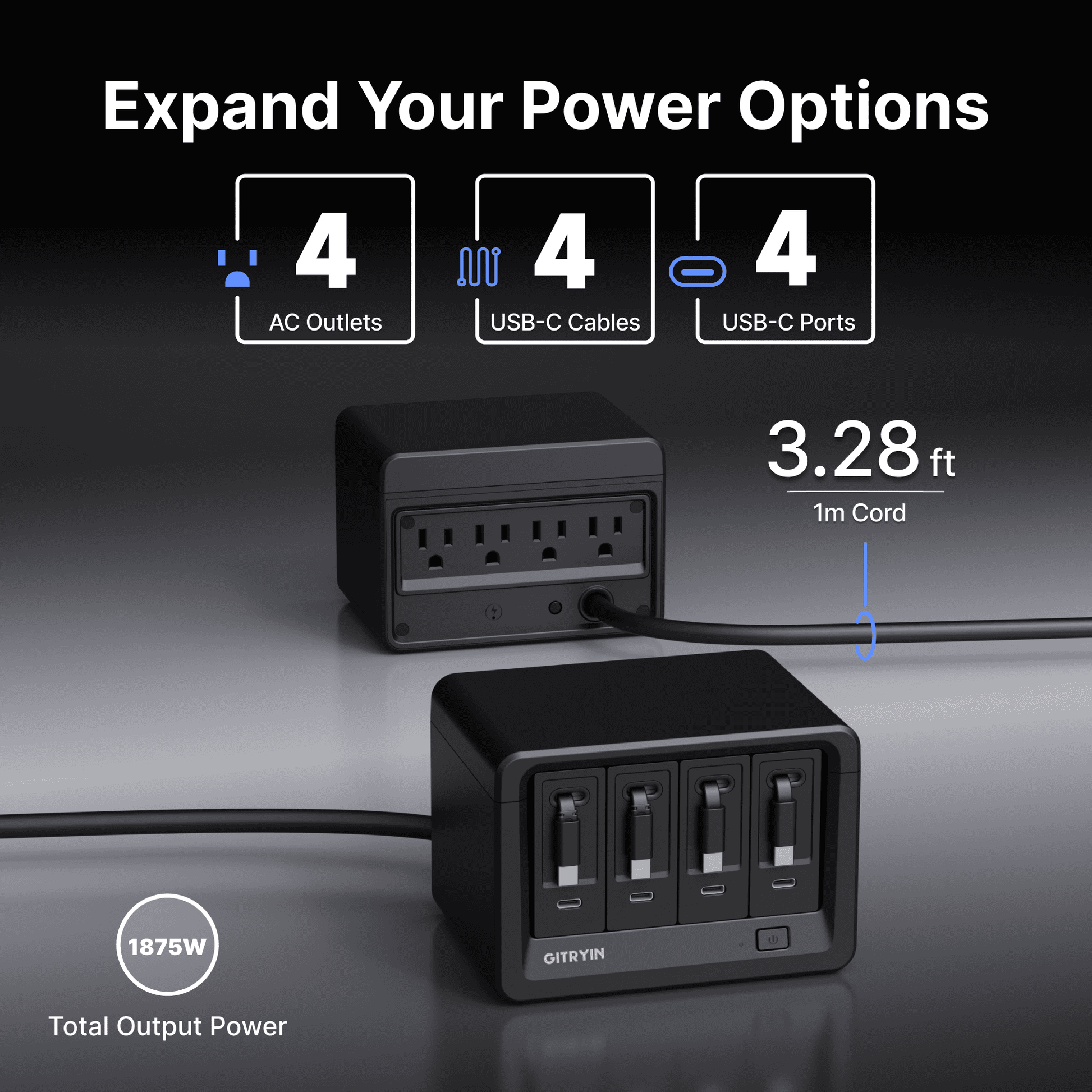 Gitryin Desktop Charging Station 12-in-1 Black Features
