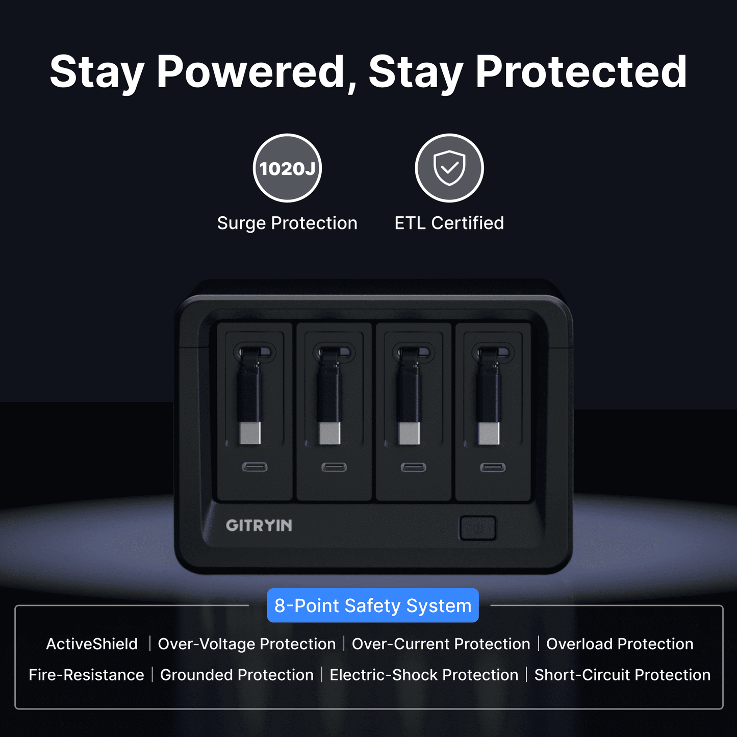 Gitryin Desktop Charging Station 12-in-1 Black Features