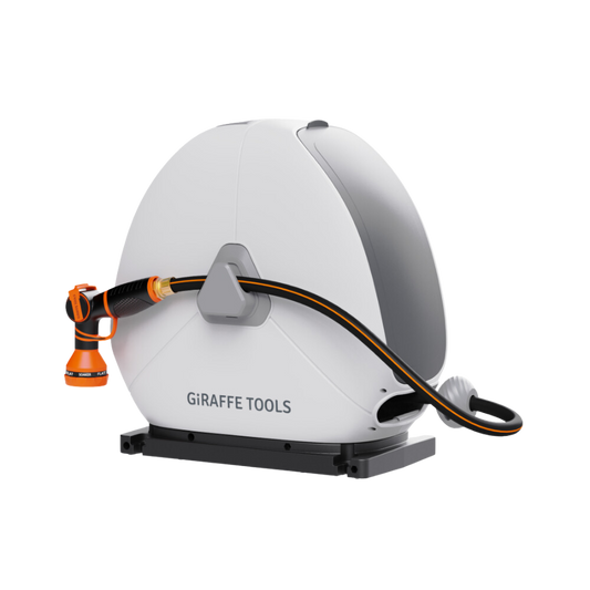 Giraffe Tools Ground-Mounted Retractable Hose Reel Features