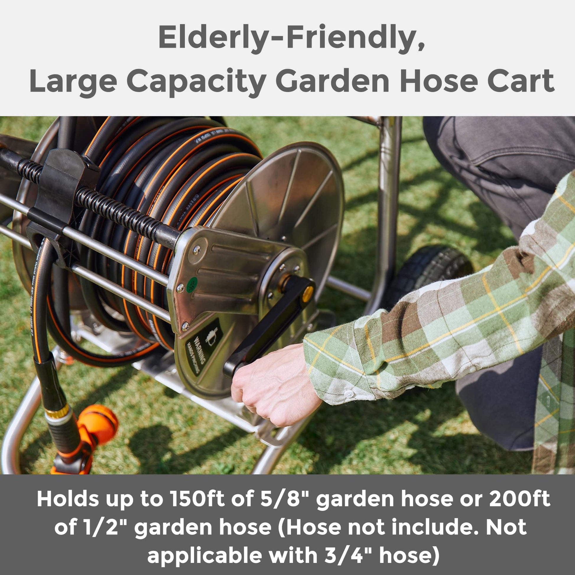 Garden Self-Guiding Hose Reel Cart-Medium Duty - Giraffe Tools