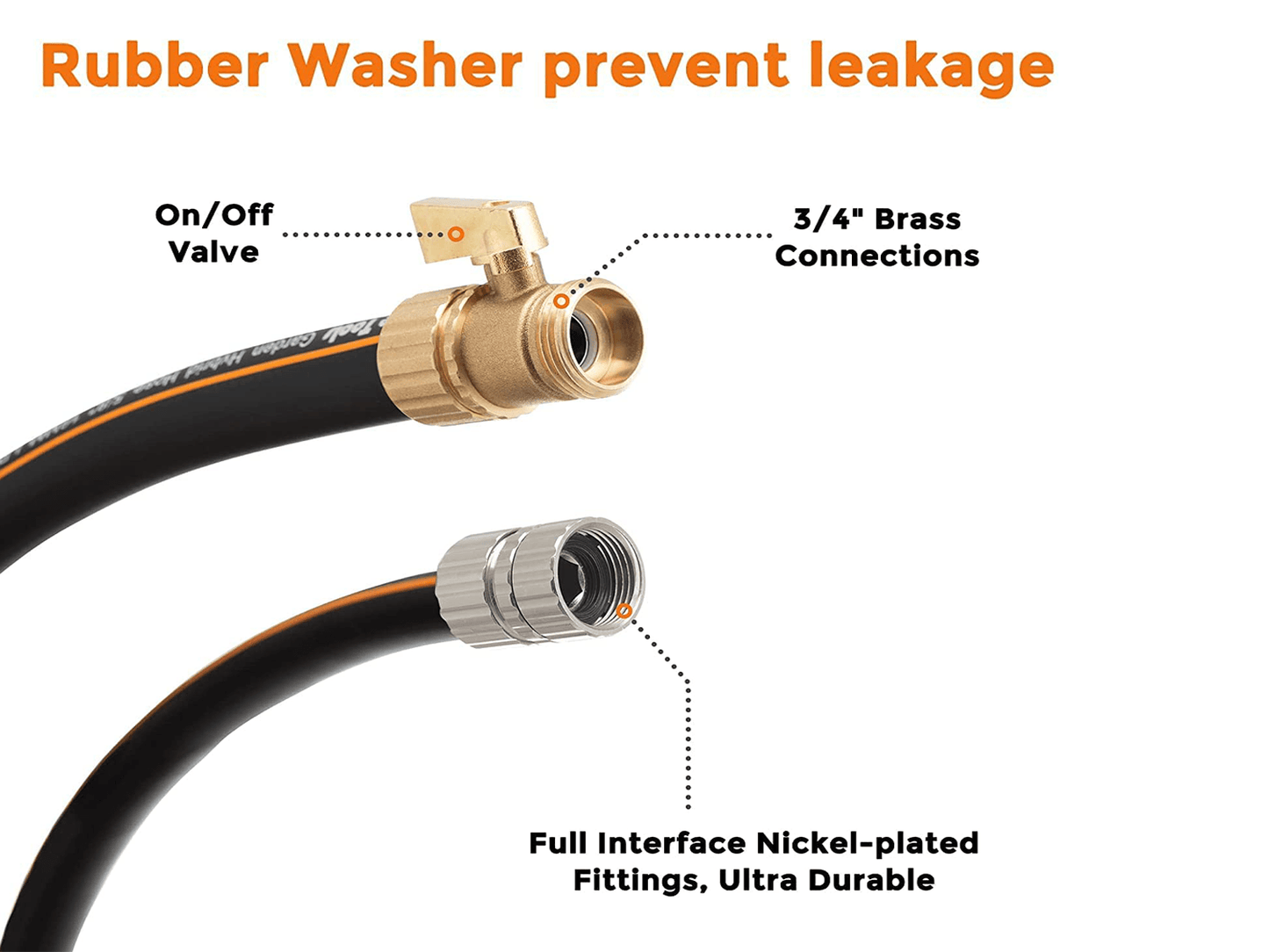 Hybrid Custom Hose With Shut-Off Valve 25ft-100ft - Giraffe Tools